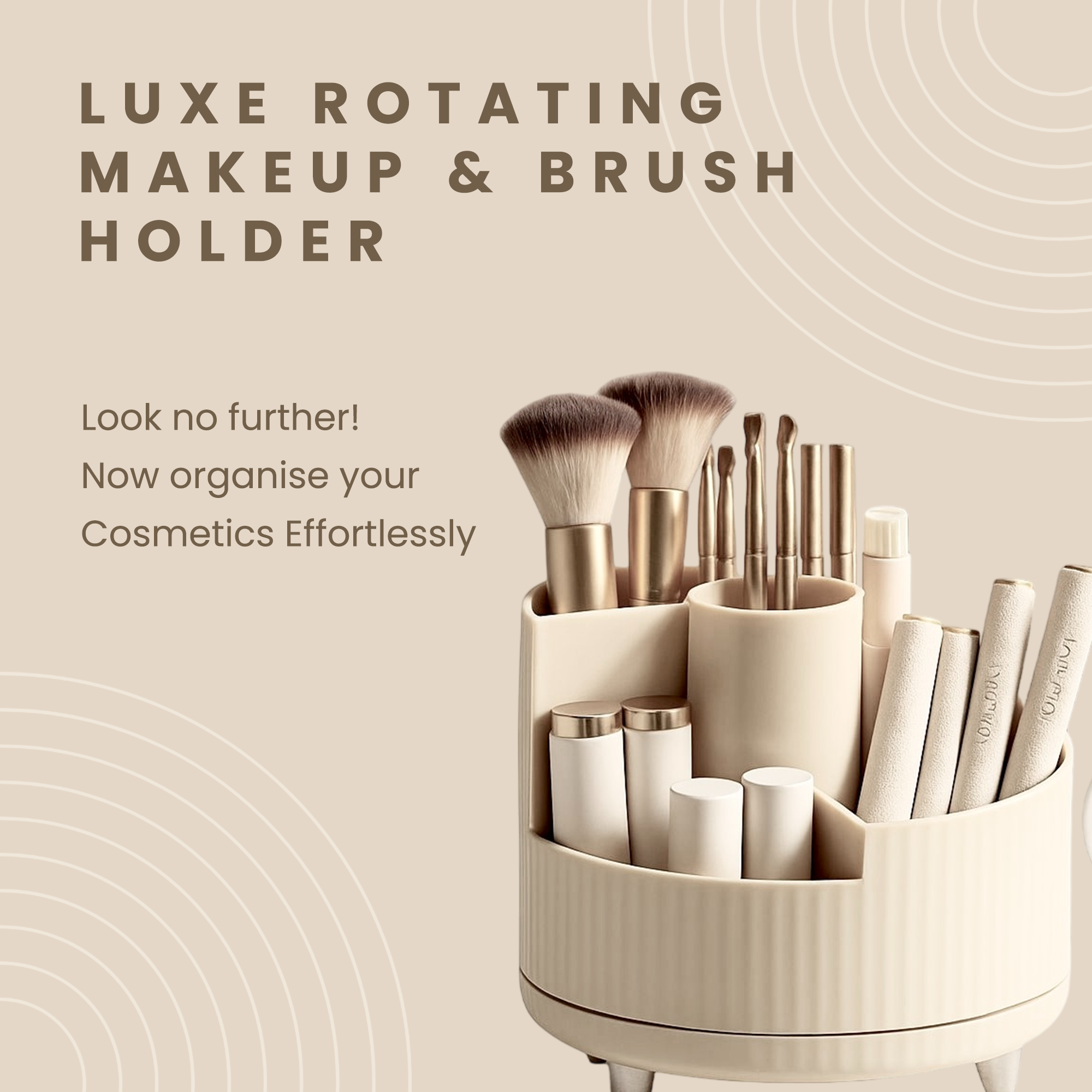 Luxe Rotating Makeup & Brush Holder