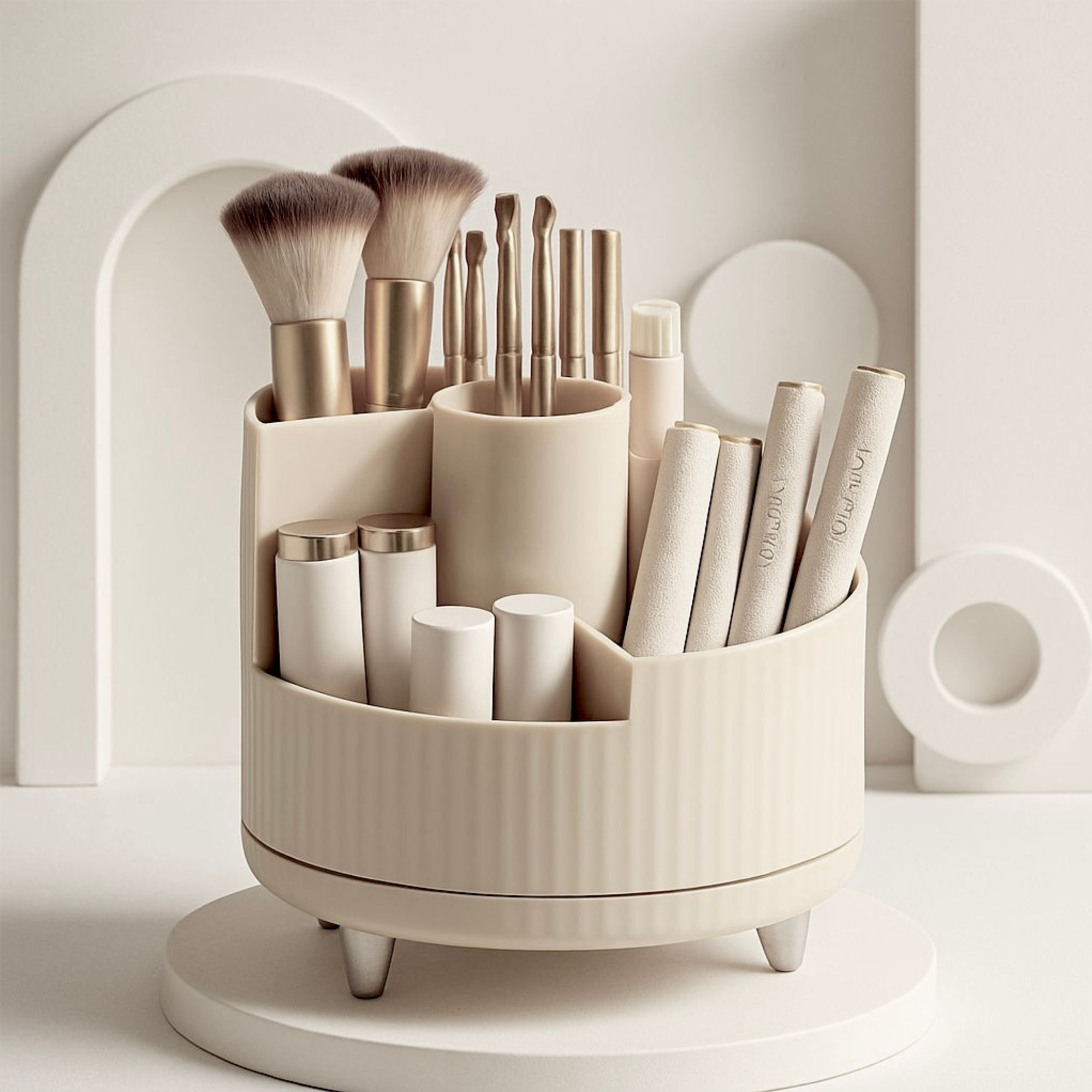Luxe Rotating Makeup & Brush Holder