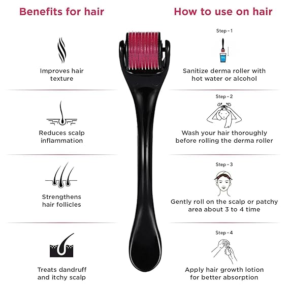 Classic Derma Roller with 540 Titanium Micro Needles