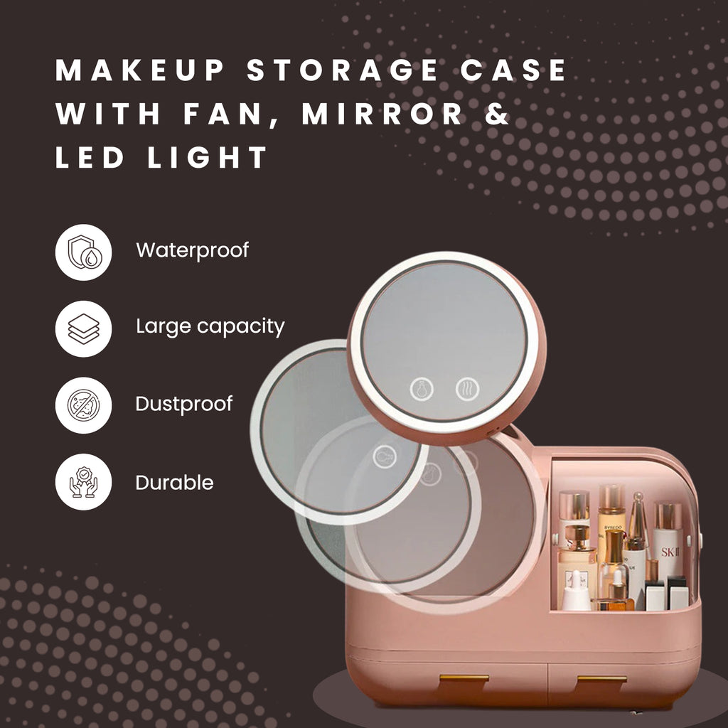 Premium Organiser with Fan, Mirror & Ring Light