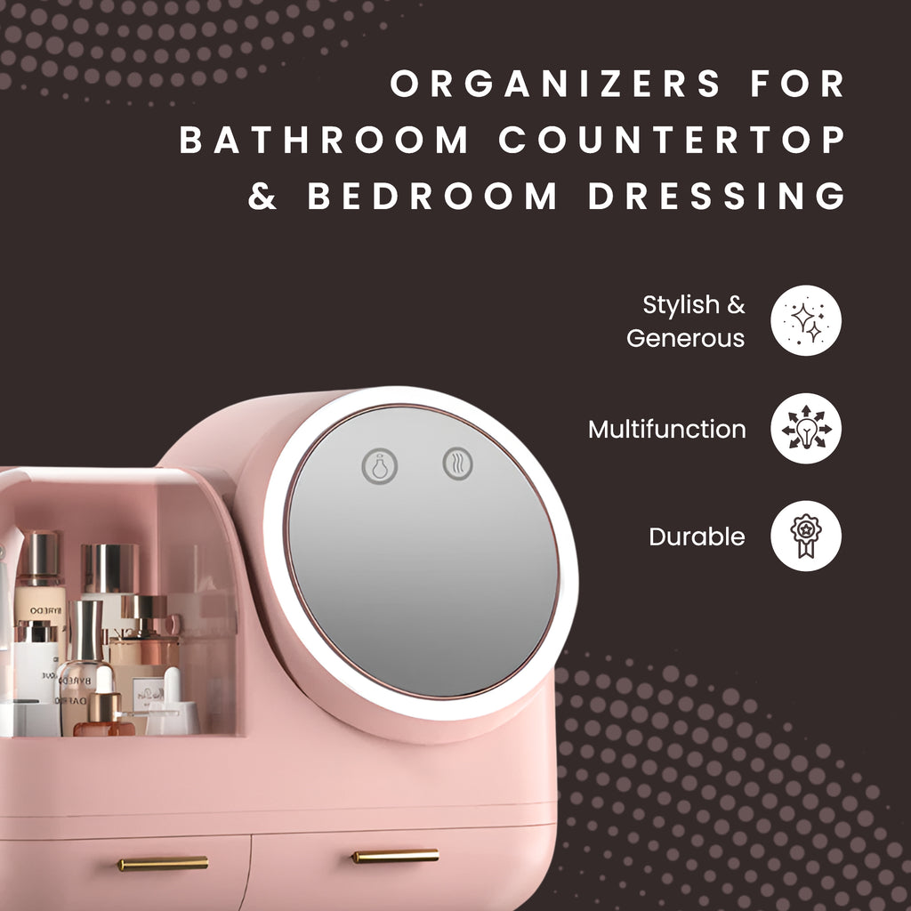 Premium Organiser with Fan, Mirror & Ring Light