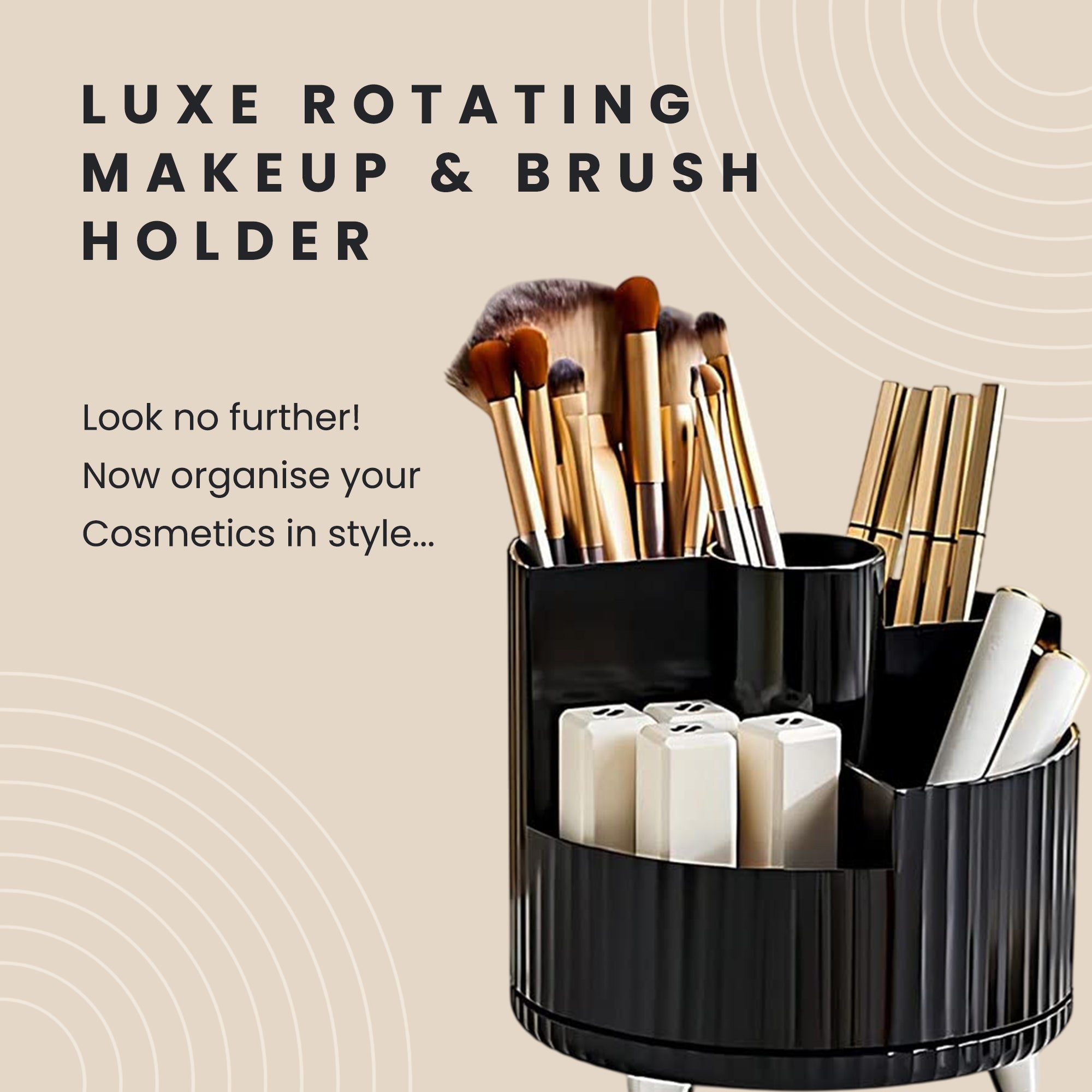 Luxe Rotating Makeup & Brush Holder