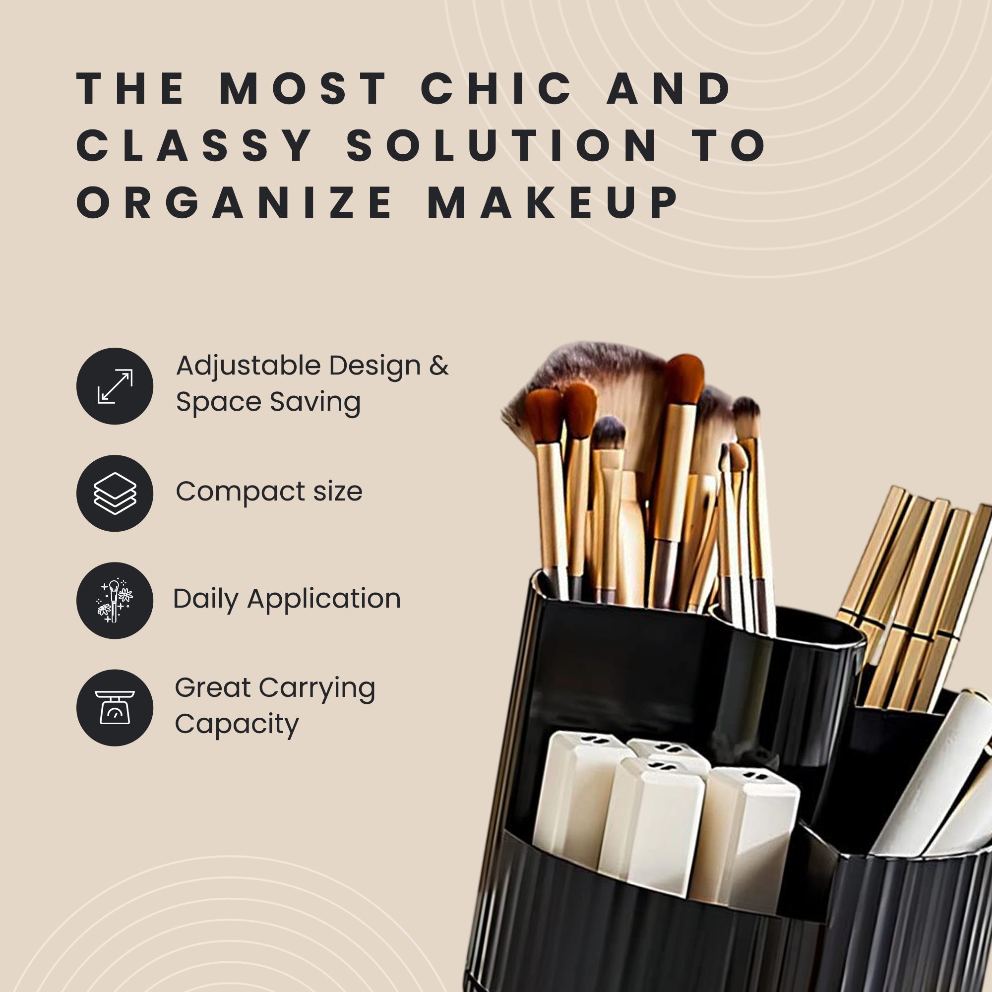 Luxe Rotating Makeup & Brush Holder