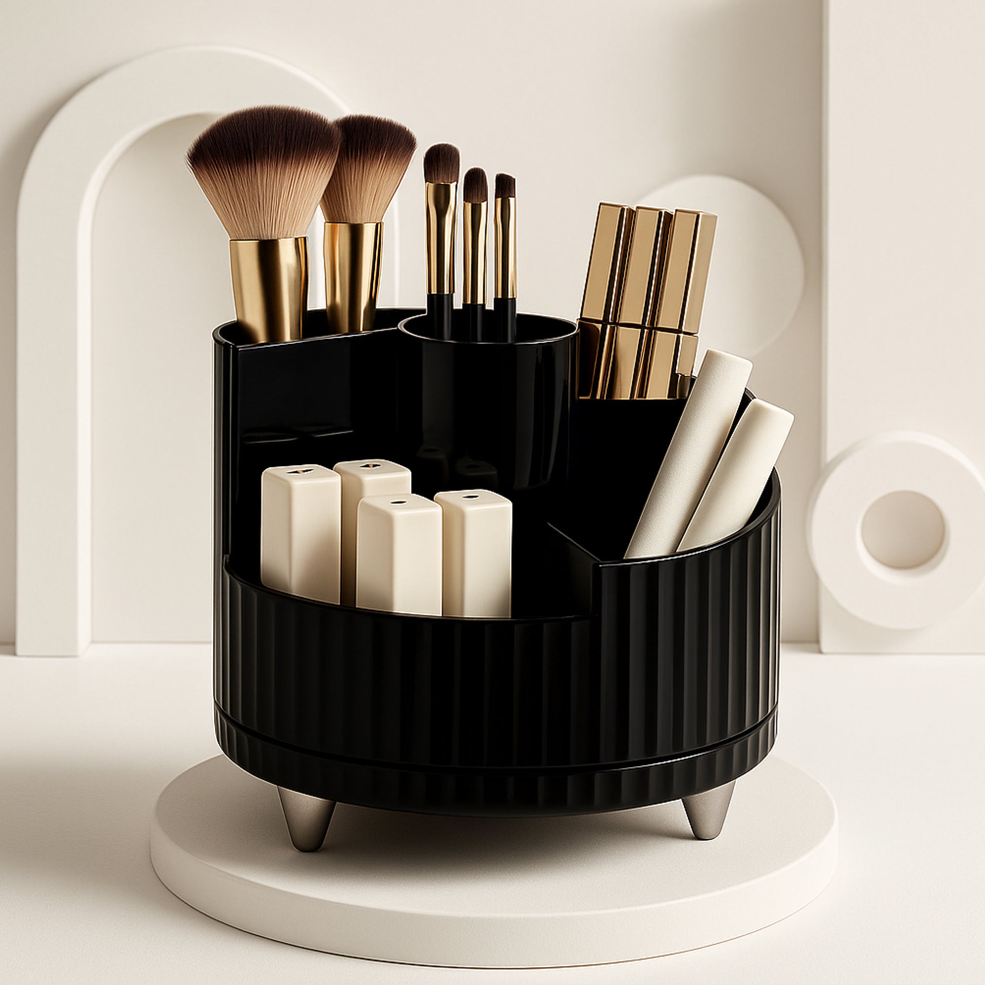 Luxe Rotating Makeup & Brush Holder