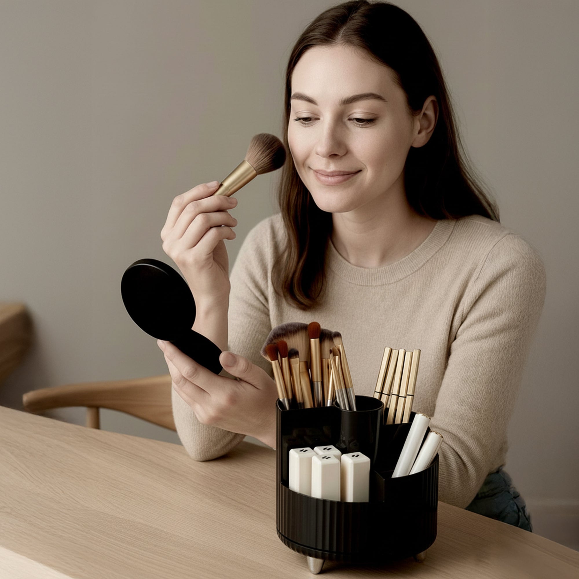 Luxe Rotating Makeup & Brush Holder