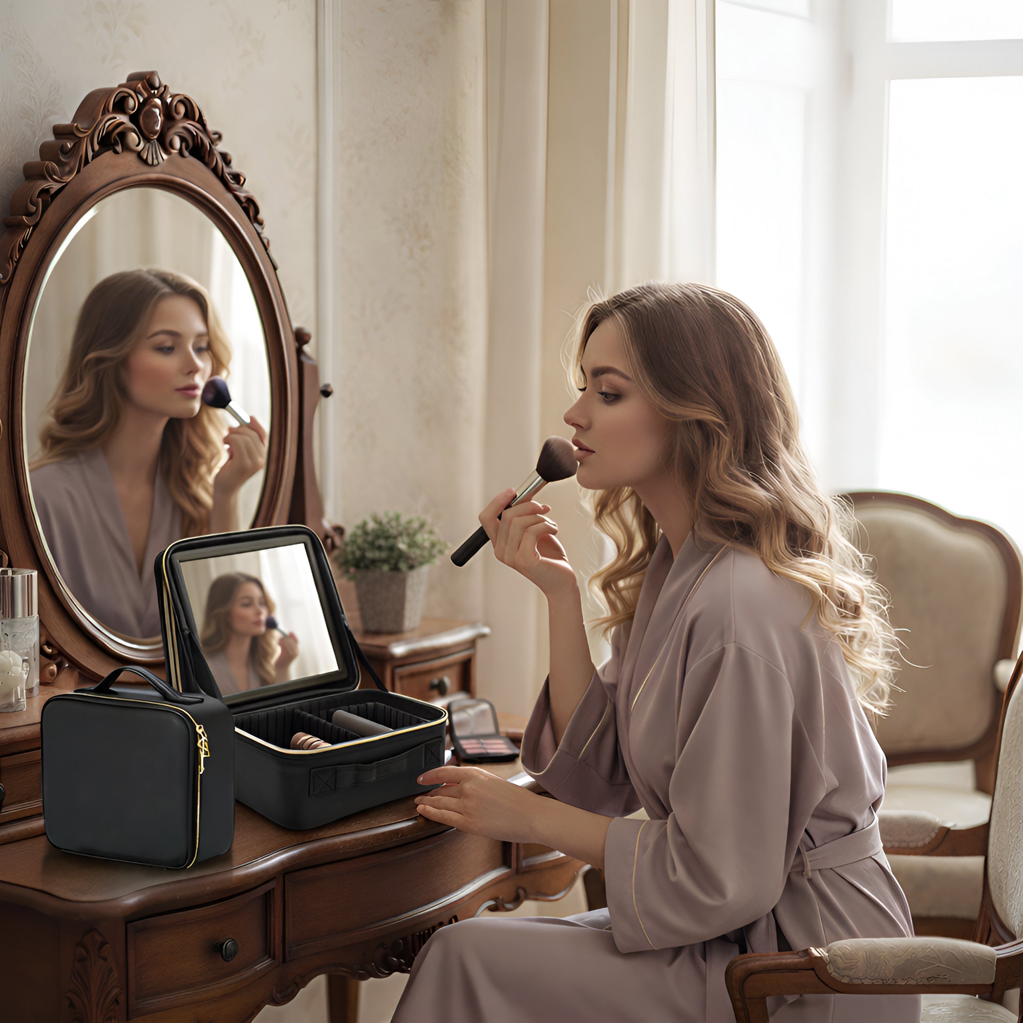 Compact Travel Organiser with Mirror and LED Light