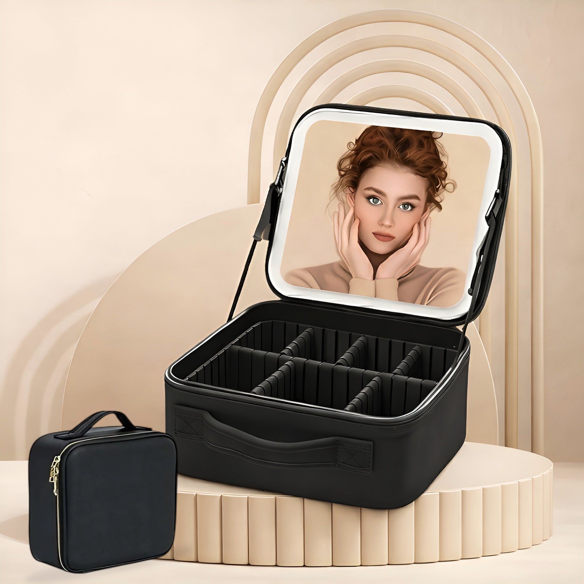 Compact Travel Organiser with Mirror and LED Light