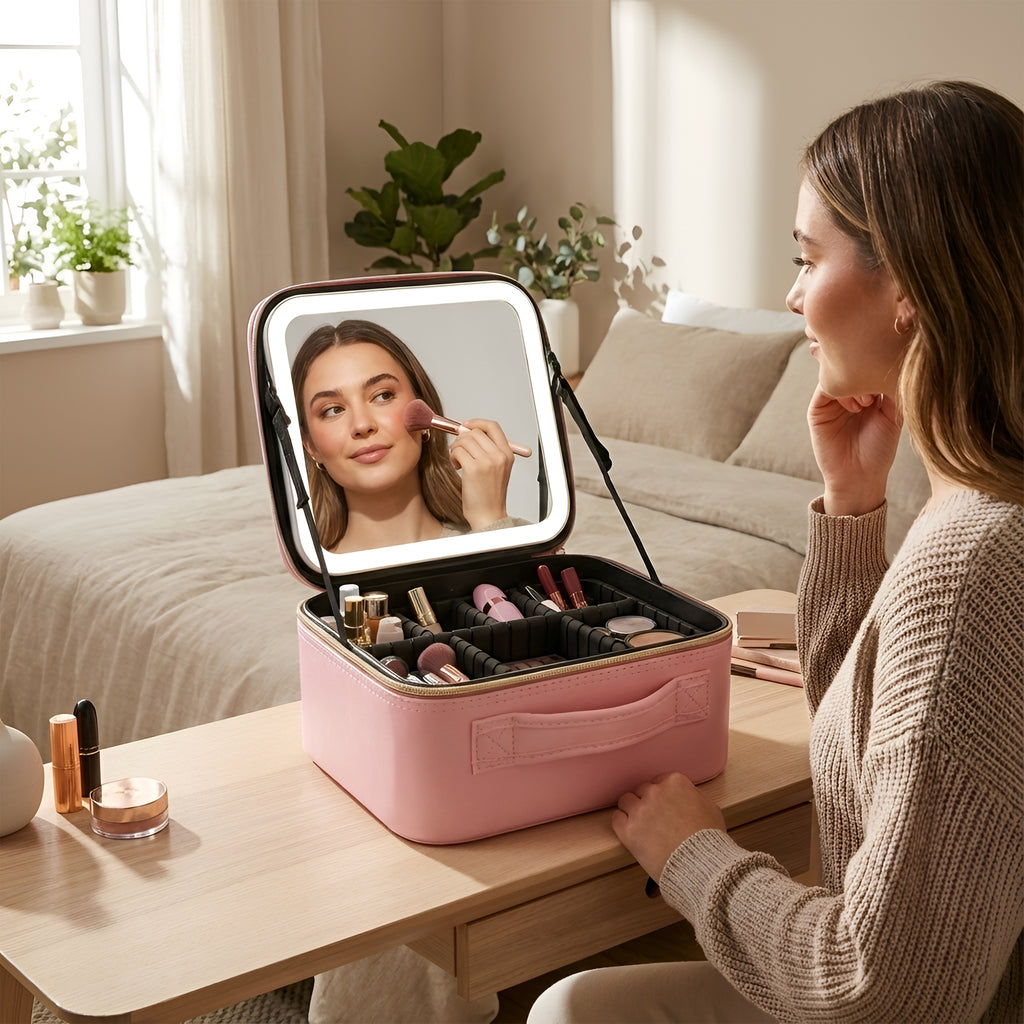 Compact Travel Organiser with Mirror and LED Light