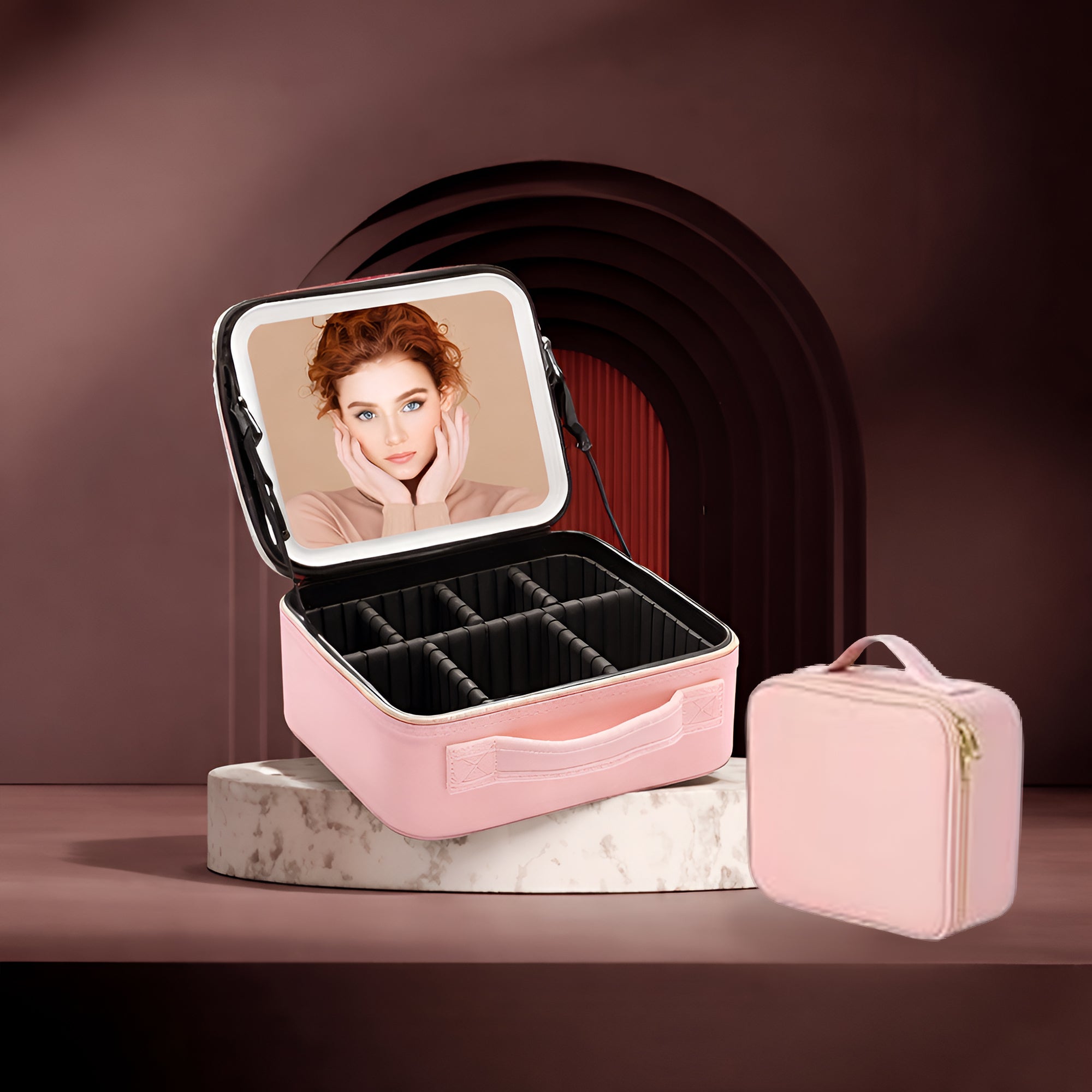 Compact Travel Organiser with Mirror and LED Light