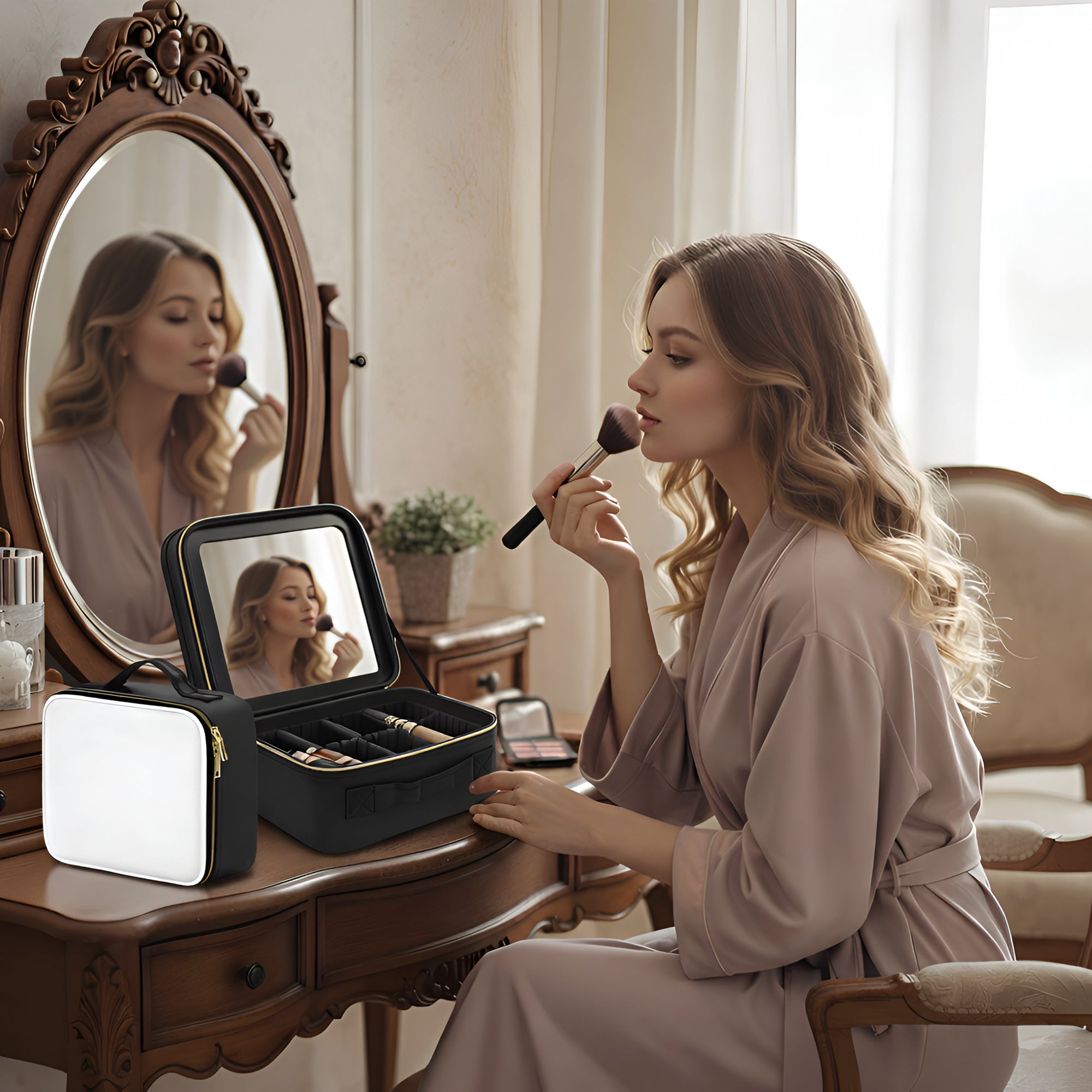 Compact Travel Organiser with Mirror and LED Light