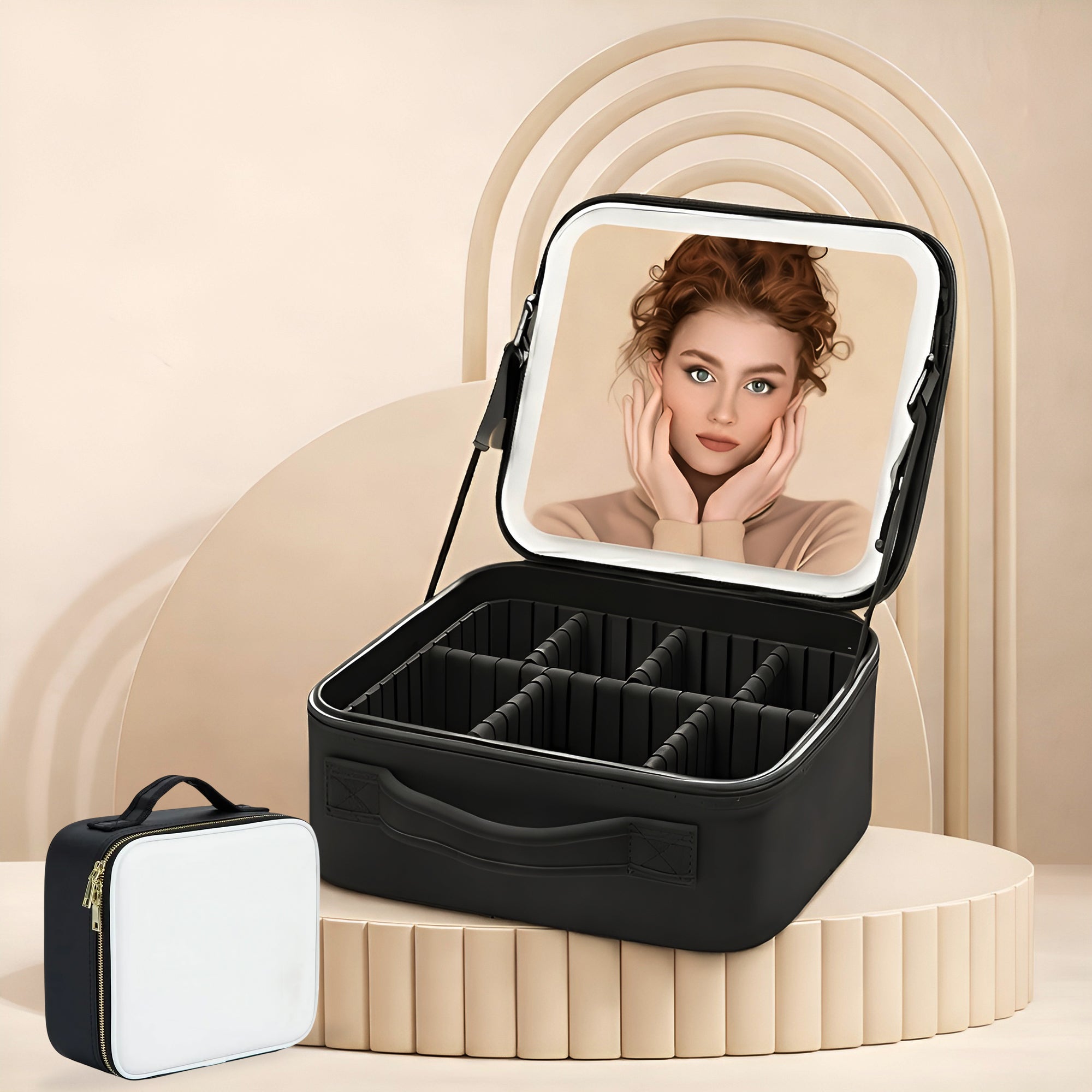 Compact Travel Organiser with Mirror and LED Light
