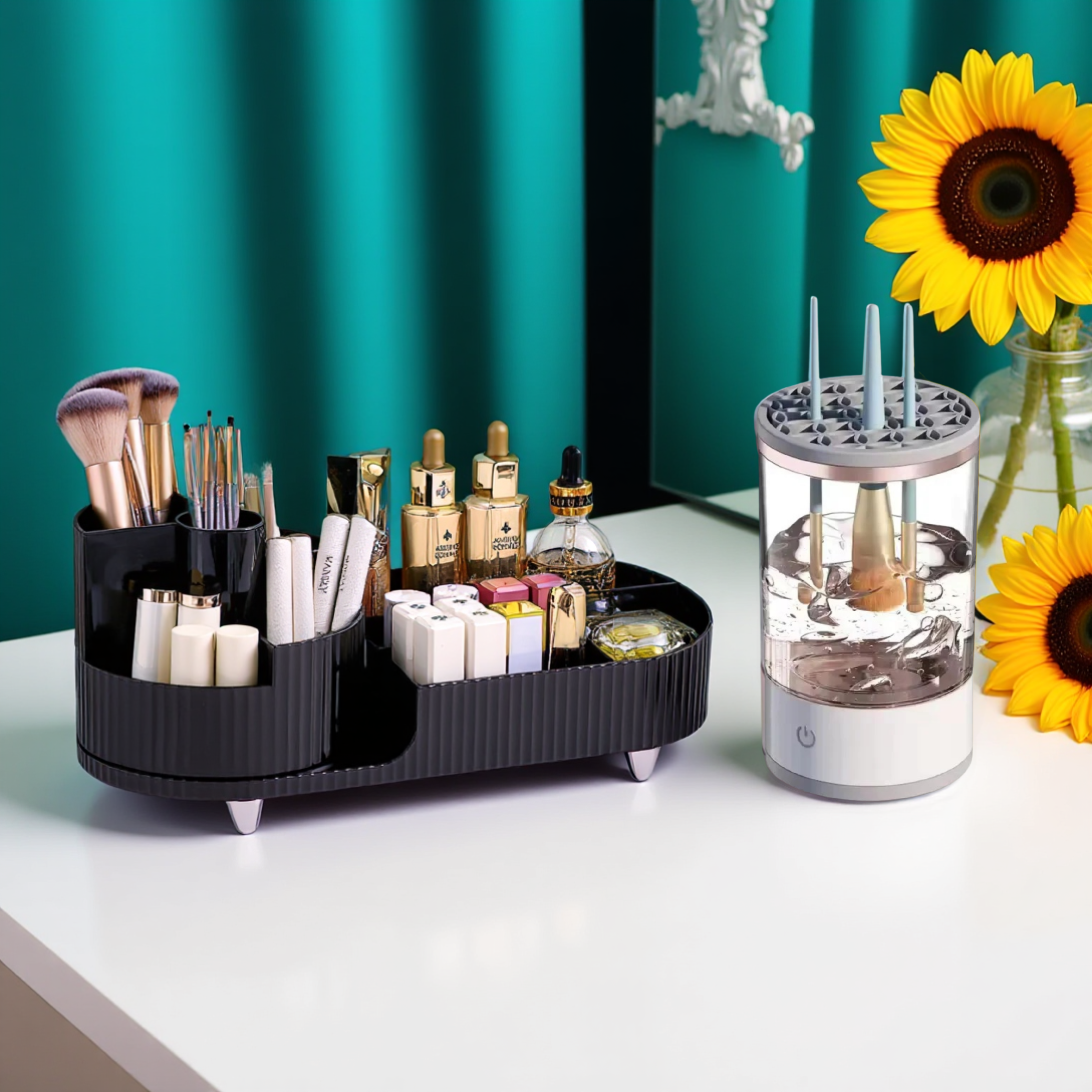 Luxe Organiser Tray & Maxi Brush Cleaner | 2-in-1 Combo |