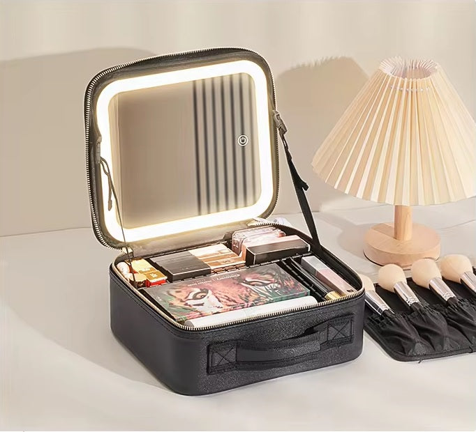 Compact Travel Organiser with Mirror and LED Light