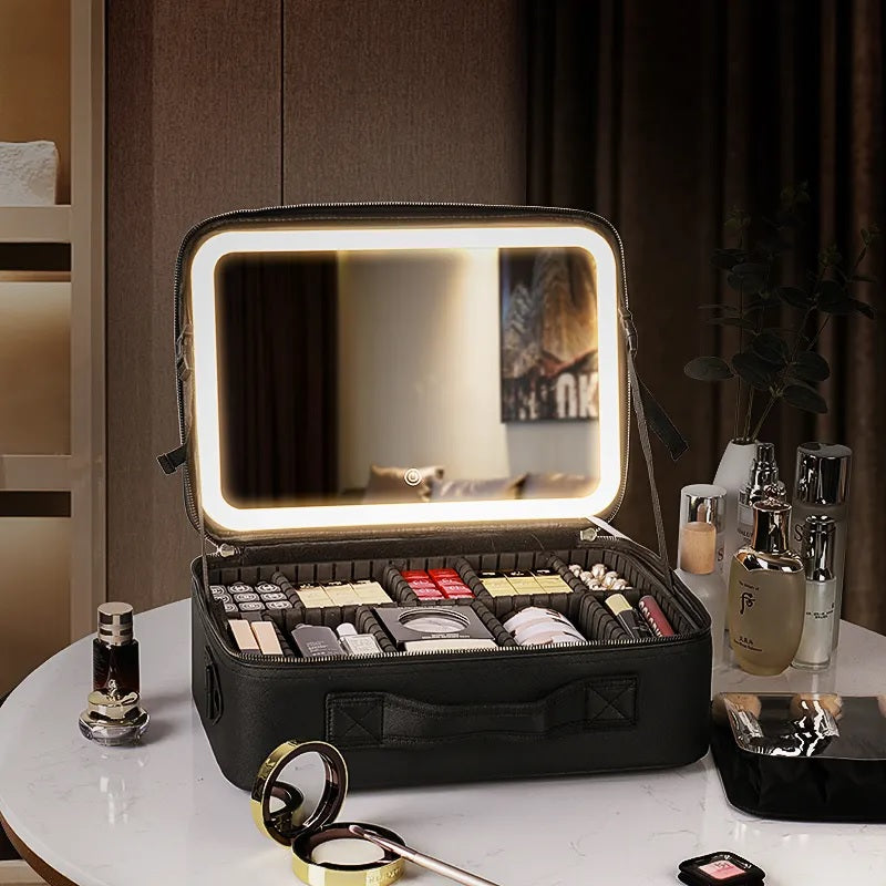 Compact Travel Organiser with Mirror and LED Light