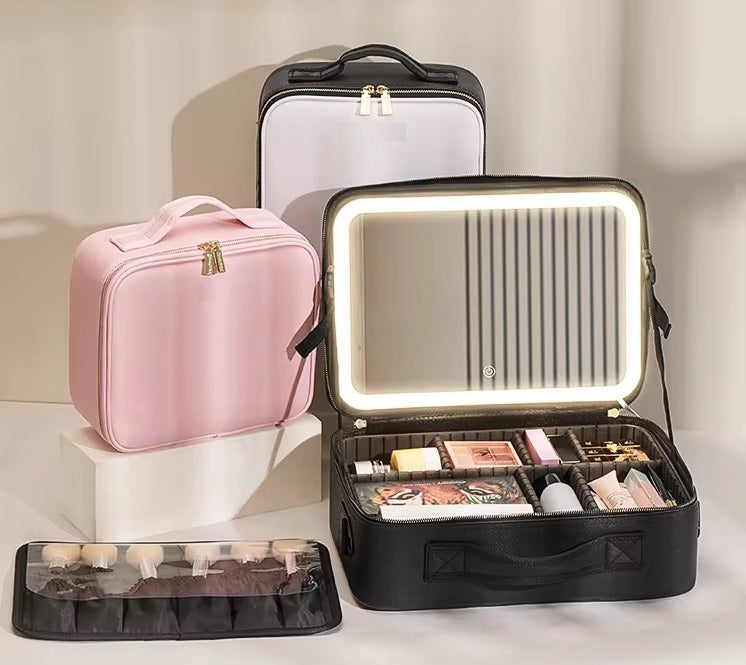 Compact Travel Organiser with Mirror and LED Light