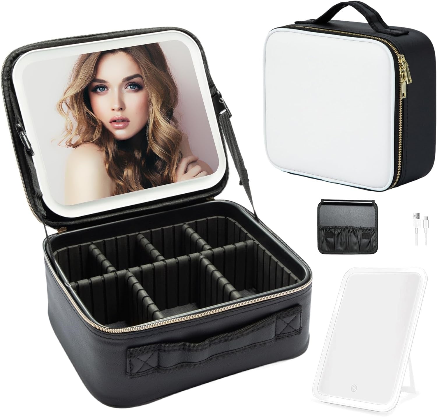 Compact Travel Organiser with Mirror and LED Light