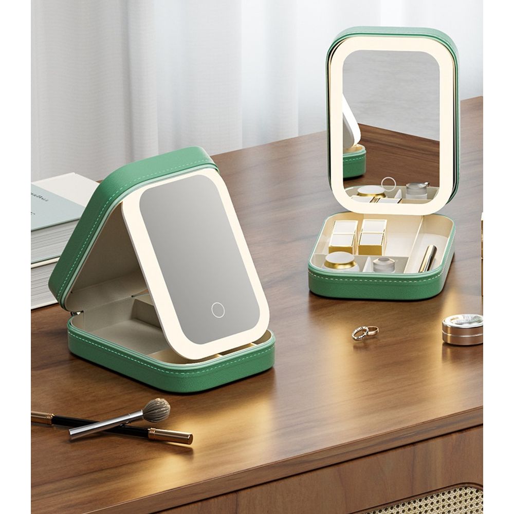 Mini Travel Organiser with Mirror and LED Light