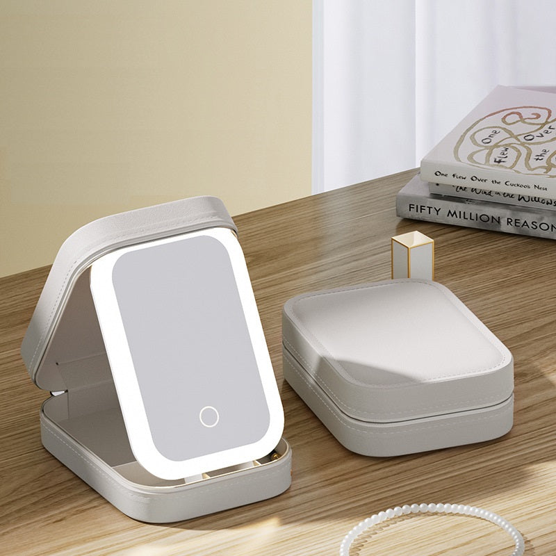 Mini Travel Organiser with Mirror and LED Light