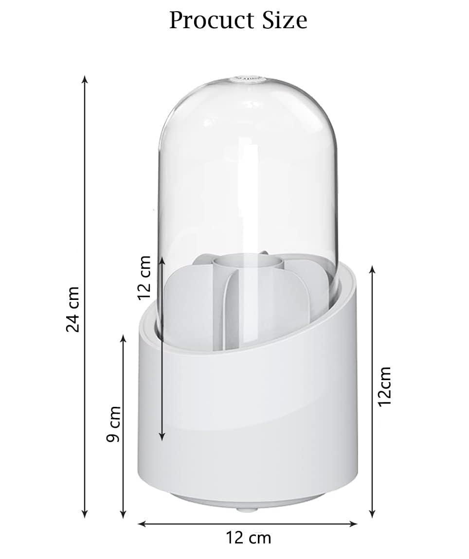 Rotating Makeup Brush Holder With Cover