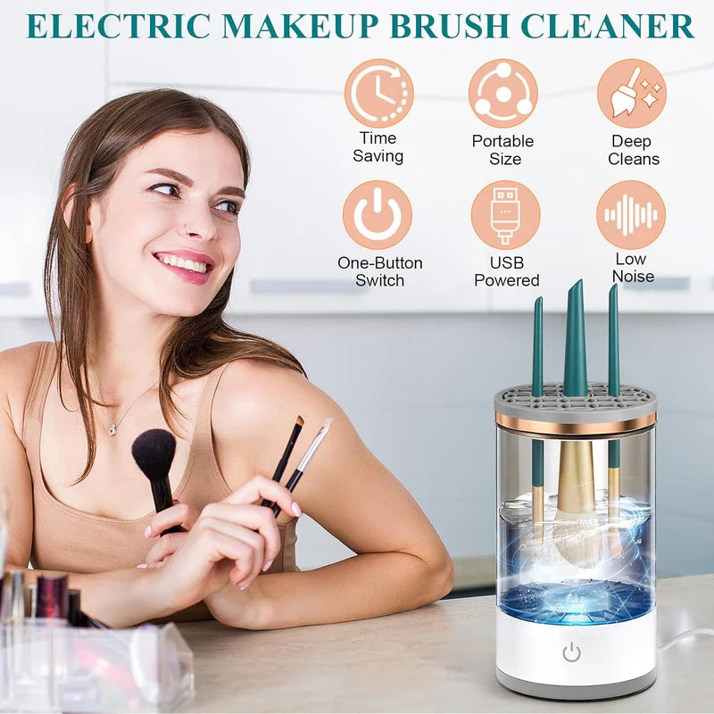 Maxi Makeup Brush Cleaner & Rotating Brush Holder | 2-in-1 Combo |