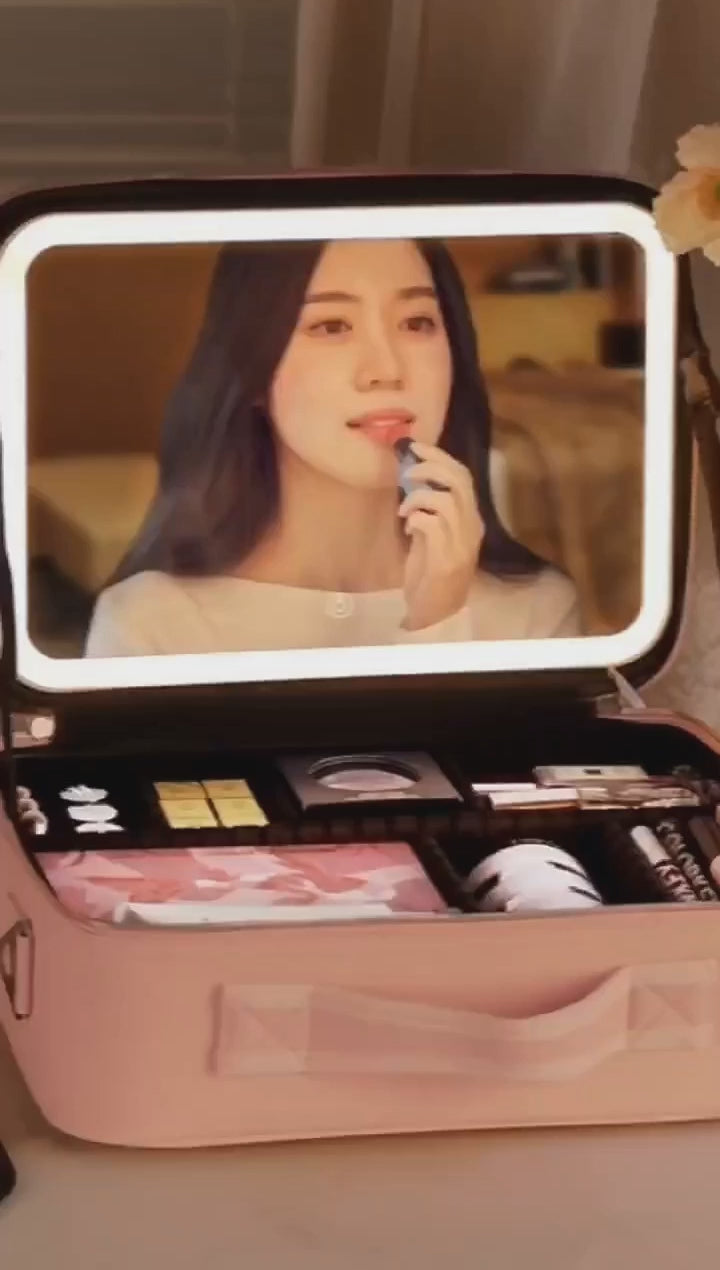 Compact Travel Organiser with Mirror and LED Light