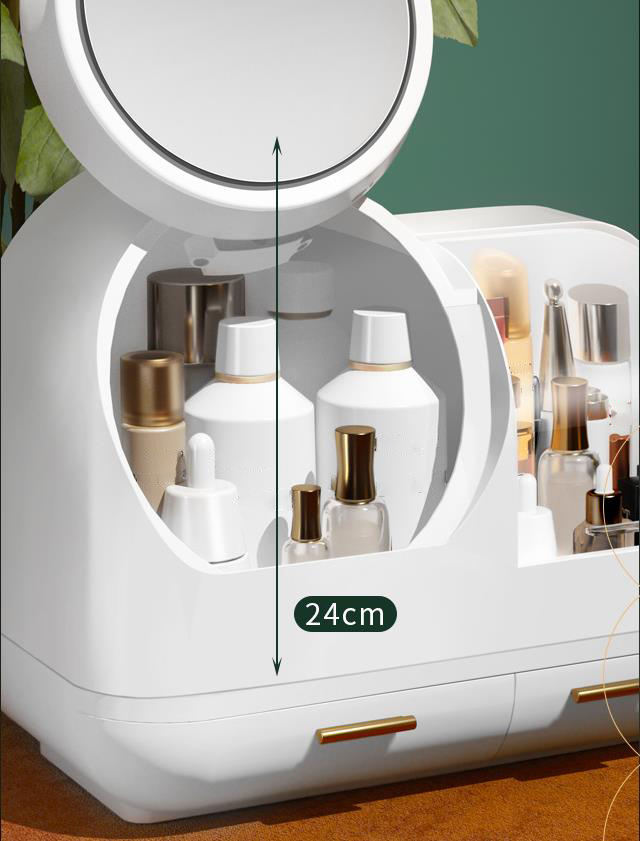 Premium Organiser with Fan, Mirror & Ring Light